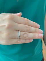 (SOFIA) Anillo con diamantes en oro blanco 10k - DGjoyeros