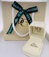 (SOFIA) Anillo con diamantes en oro blanco 10k - DGjoyeros