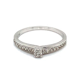 (SOFIA) Anillo con diamantes en oro blanco 10k - DGjoyeros