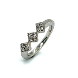 (SOFIA) Anillo con diamantes en oro blanco 10k - DGjoyeros
