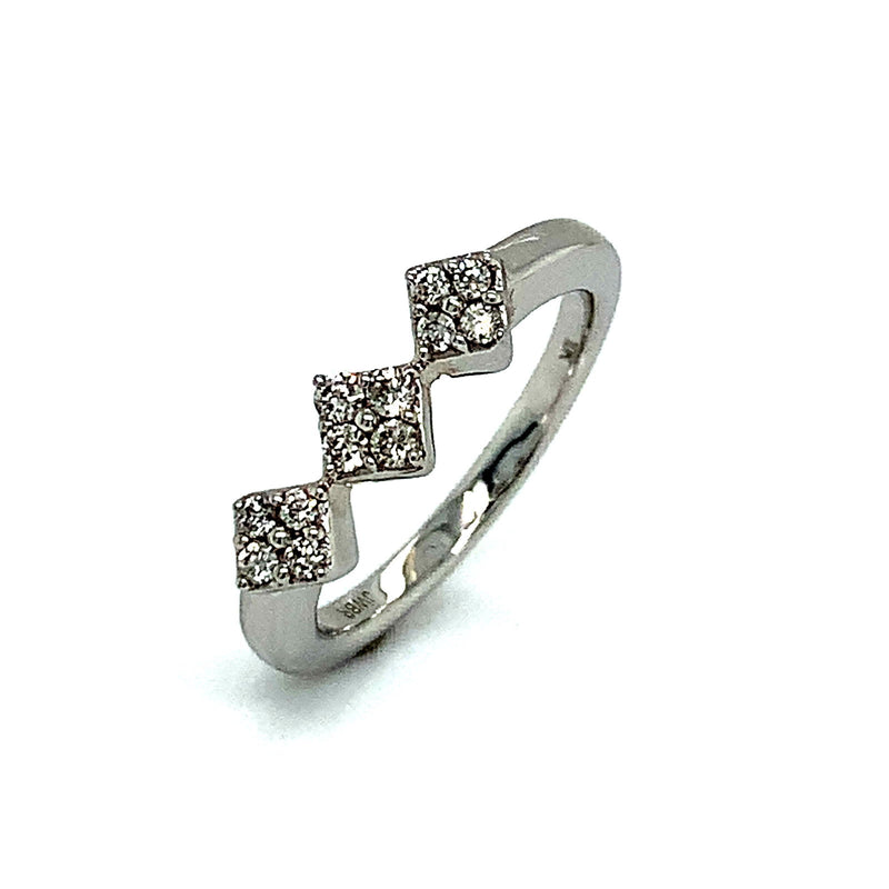 (SOFIA) Anillo con diamantes en oro blanco 10k - DGjoyeros