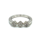 (SOFIA) Anillo con diamantes en oro blanco 10k - DGjoyeros