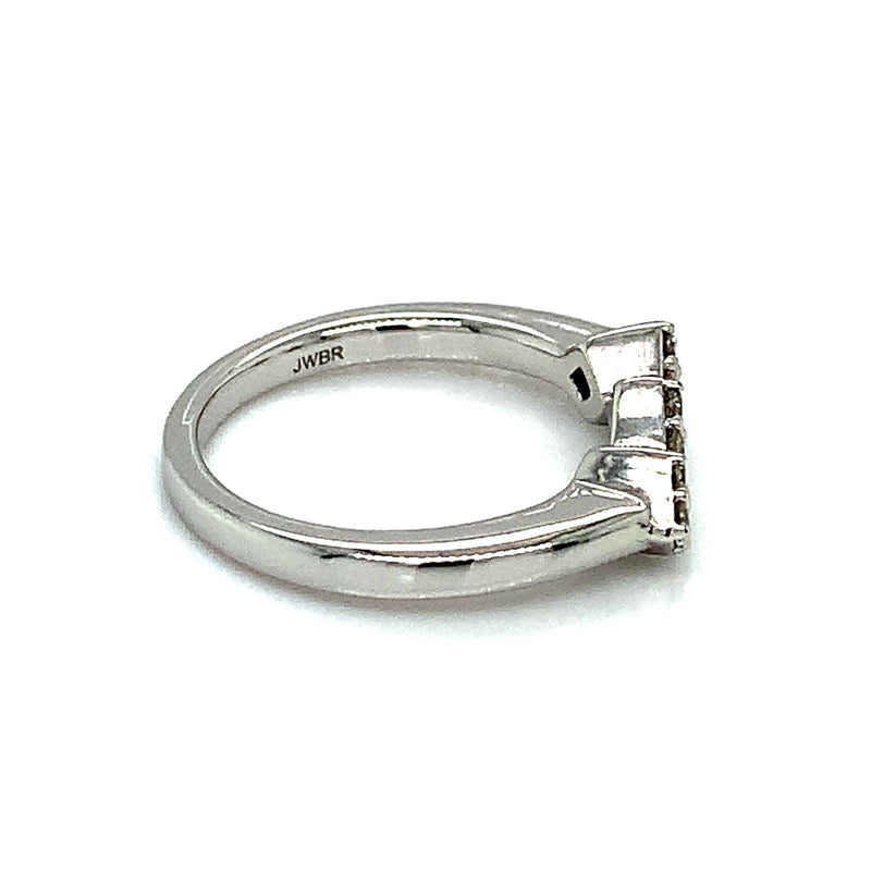 (SOFIA) Anillo con diamantes en oro blanco 10k - DGjoyeros