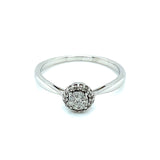 (SOFIA) Anillo con diamantes en oro blanco 10k - DGjoyeros
