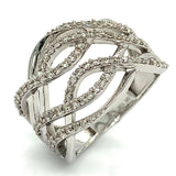 (SOFIA) Anillo con diamantes en oro blanco 10k