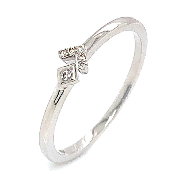 (SOFIA) Anillo con diamantes en oro blanco 10k - DGjoyeros