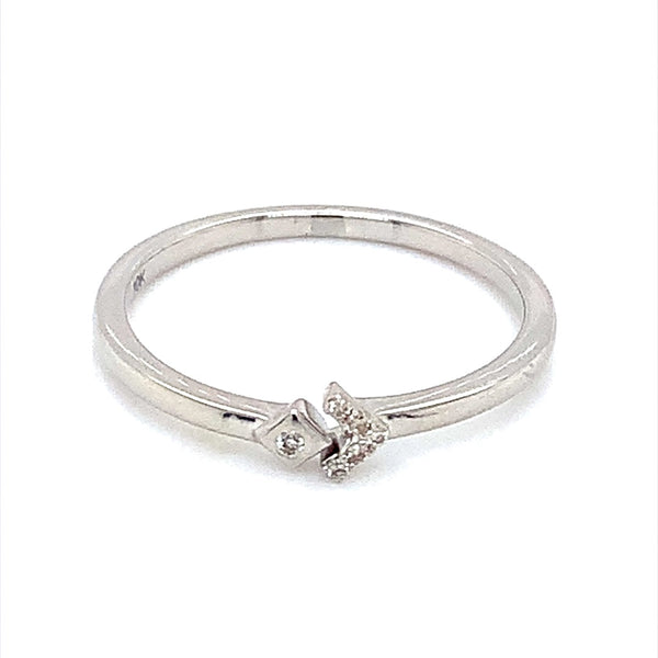 (SOFIA) Anillo con diamantes en oro blanco 10k - DGjoyeros