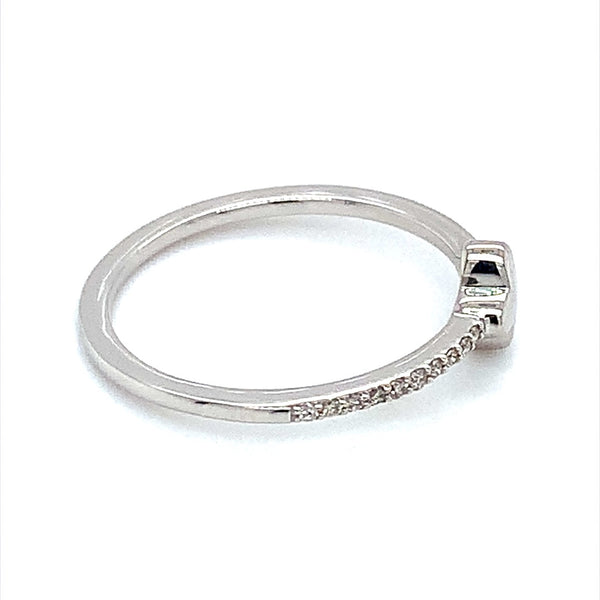 (SOFIA) Anillo con diamantes en oro blanco 10k - DGjoyeros