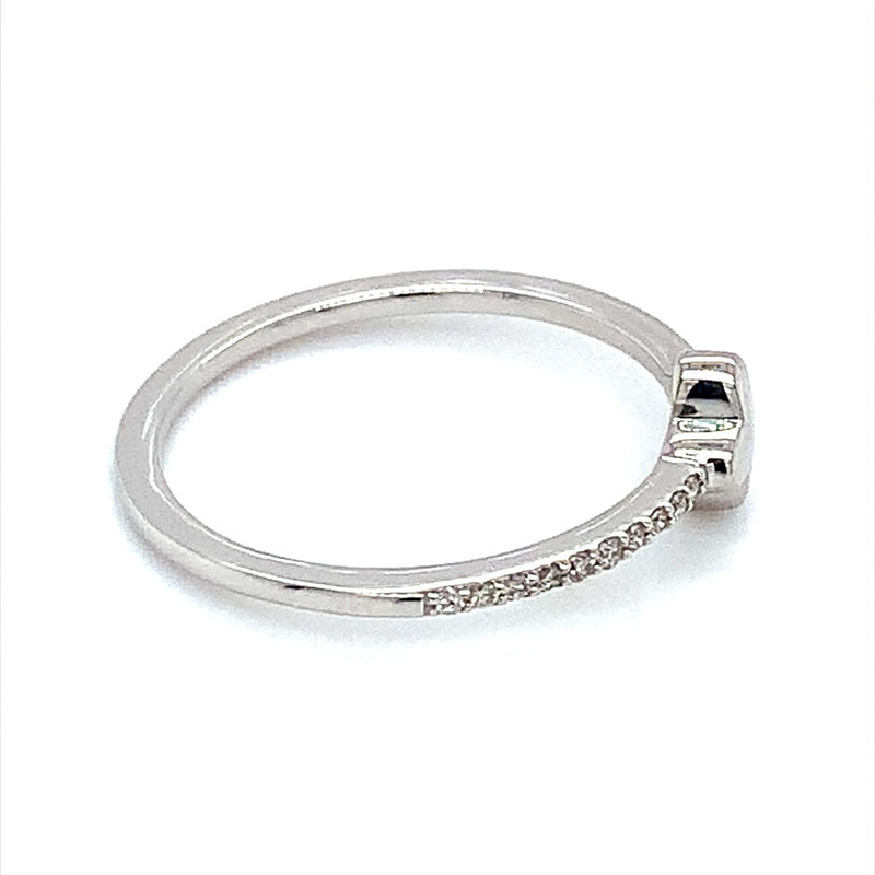 (SOFIA) Anillo con diamantes en oro blanco 10k - DGjoyeros