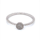 (SOFIA) Anillo con diamantes en oro blanco 10k - DGjoyeros