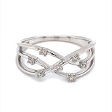 (SOFIA) Anillo con diamantes en oro blanco 10k - DGjoyeros
