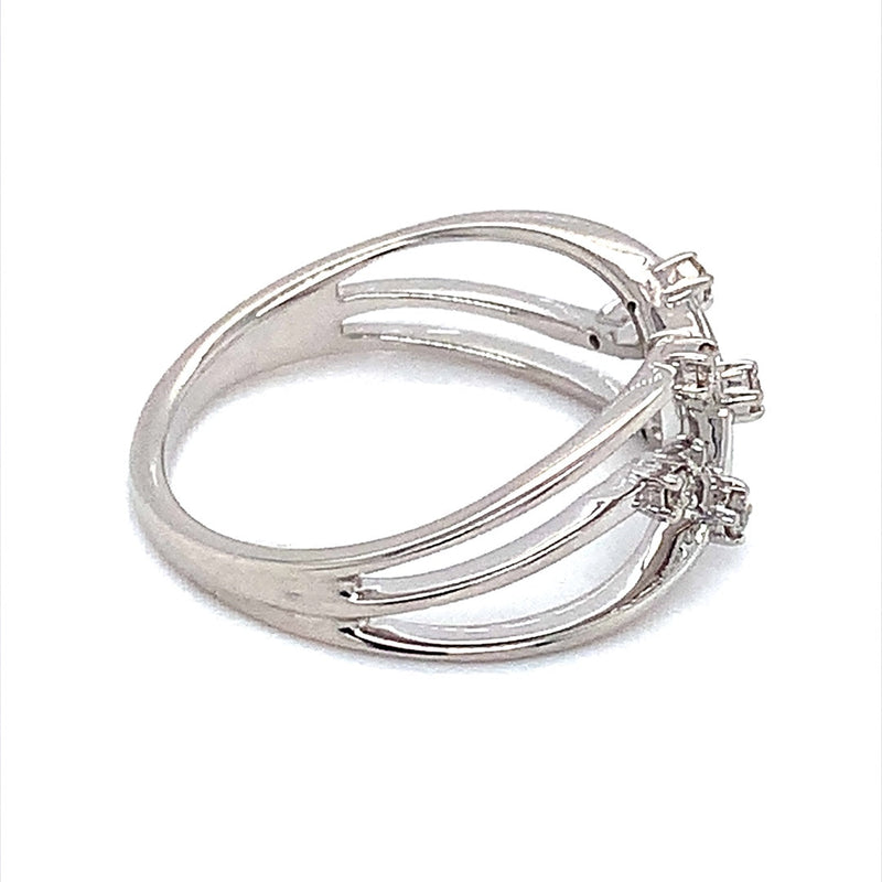 (SOFIA) Anillo con diamantes en oro blanco 10k - DGjoyeros