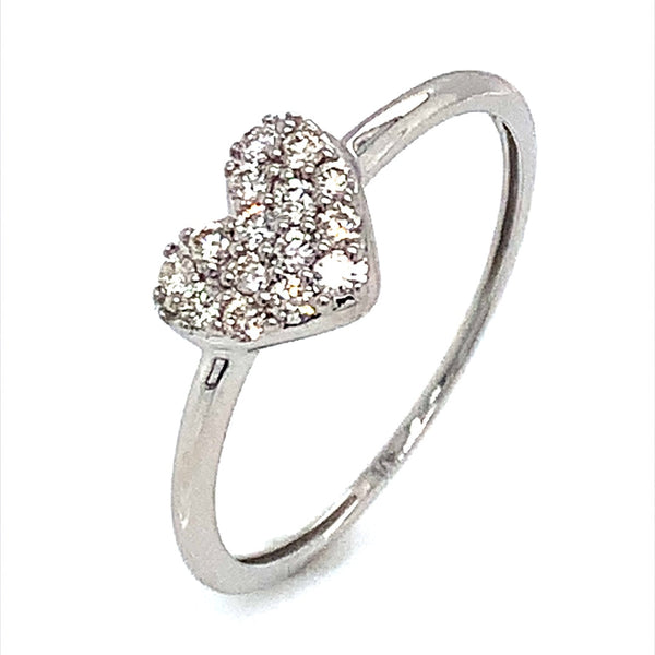 (SOFIA) Anillo con diamantes en oro blanco 10k - DGjoyeros