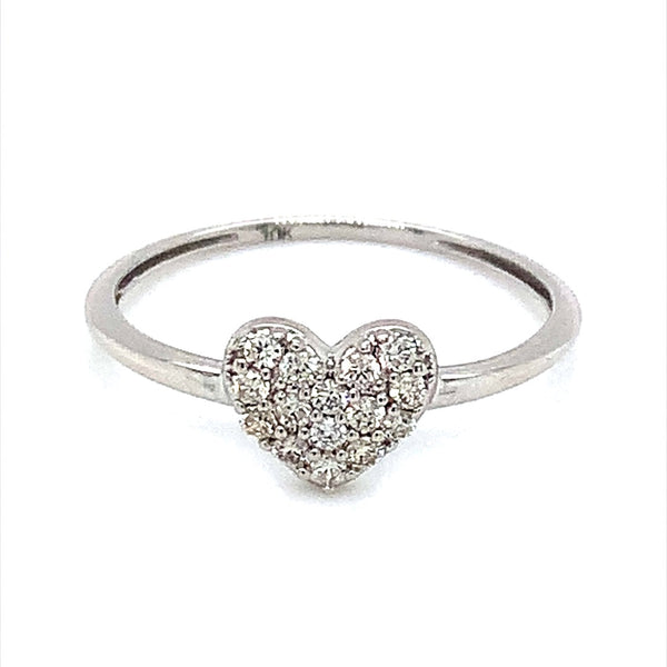 (SOFIA) Anillo con diamantes en oro blanco 10k - DGjoyeros
