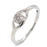 (SOFIA) Anillo con diamantes en oro blanco 10k - DGjoyeros