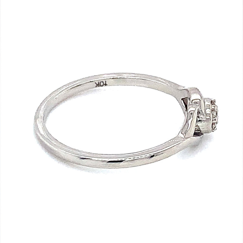 (SOFIA) Anillo con diamantes en oro blanco 10k - DGjoyeros