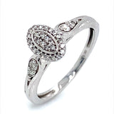 (SOFIA) Anillo con diamantes en oro blanco 10kt - DGjoyeros