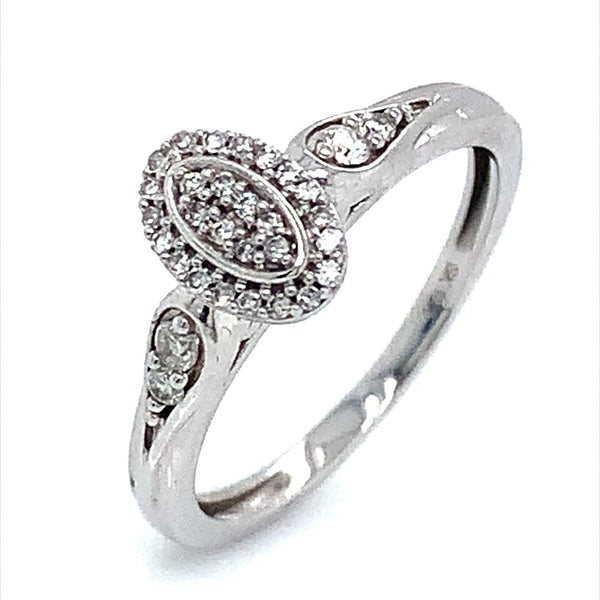 (SOFIA) Anillo con diamantes en oro blanco 10kt - DGjoyeros