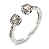 (SOFIA) Anillo con diamantes en oro blanco 10kt - DGjoyeros