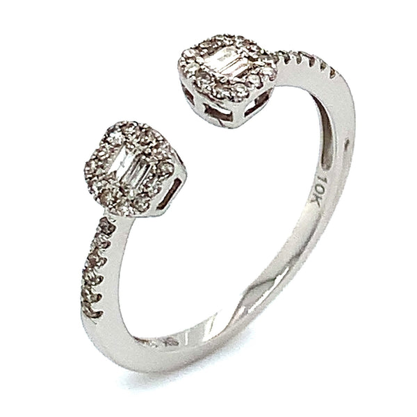(SOFIA) Anillo con diamantes en oro blanco 10kt - DGjoyeros