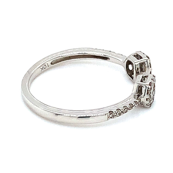 (SOFIA) Anillo con diamantes en oro blanco 10kt - DGjoyeros