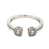 (SOFIA) Anillo con diamantes en oro blanco 10kt - DGjoyeros