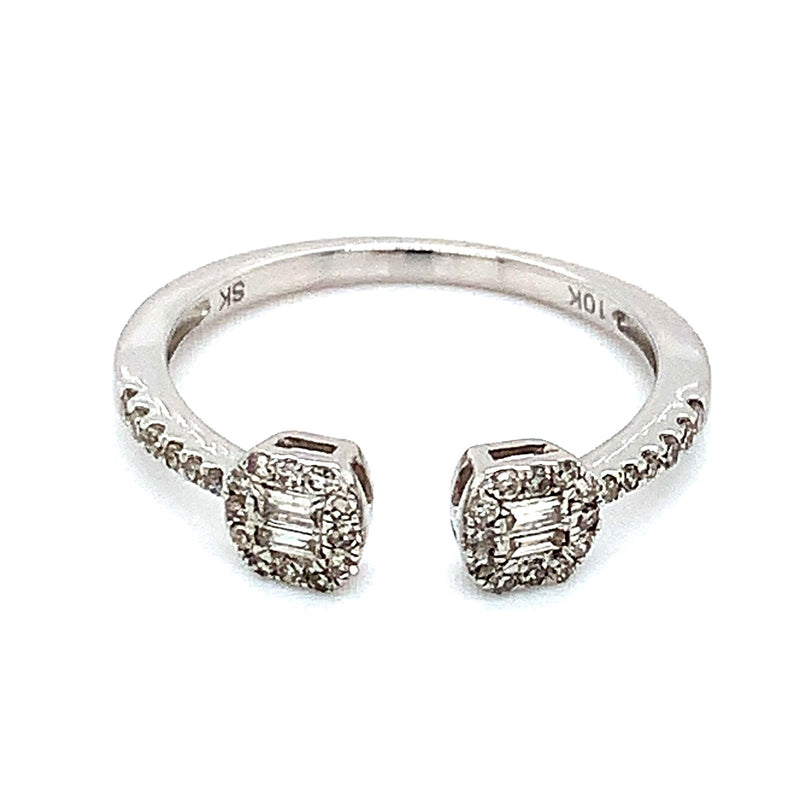 (SOFIA) Anillo con diamantes en oro blanco 10kt - DGjoyeros