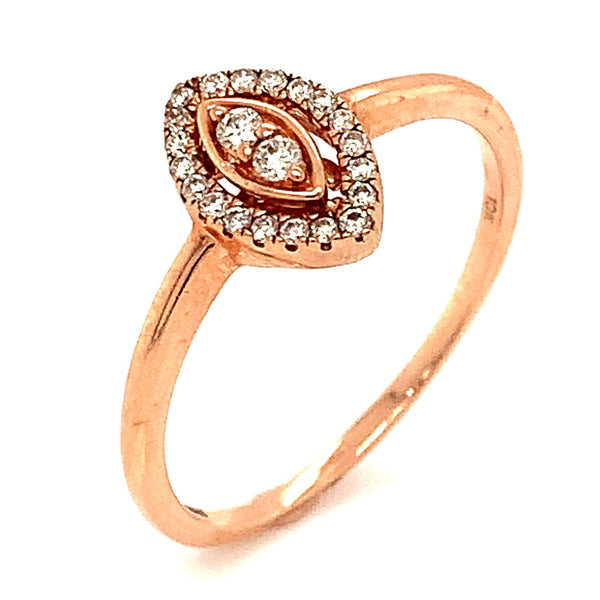(SOFIA) Anillo con diamantes en oro rosado 10k - DGjoyeros