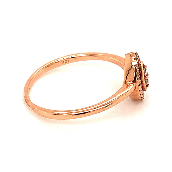 (SOFIA) Anillo con diamantes en oro rosado 10k - DGjoyeros