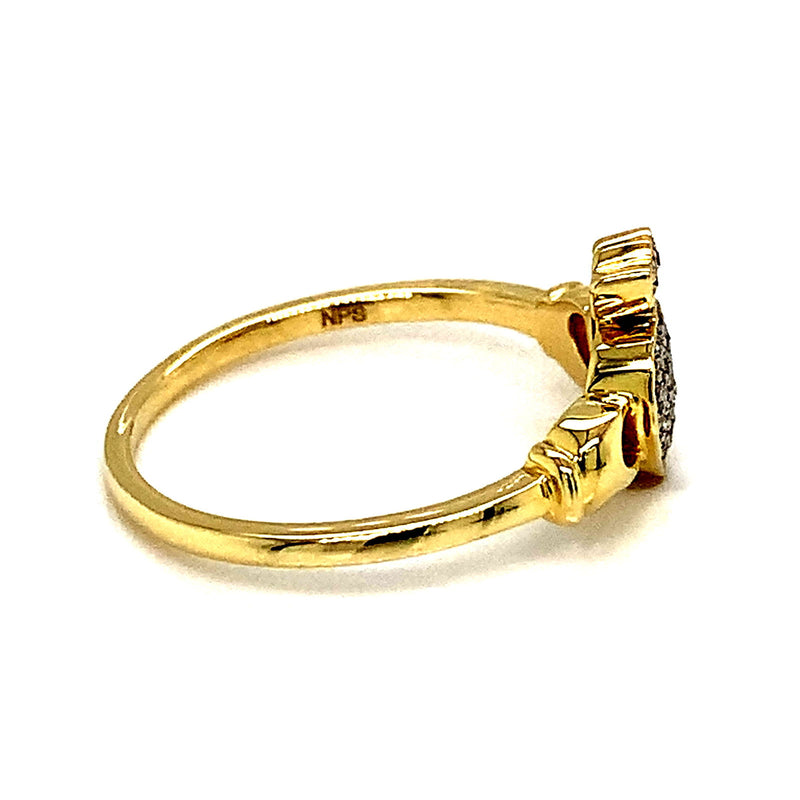 (SOFIA) Anillo (corona) con diamantes en oro amarillo 10kt. - DGjoyeros