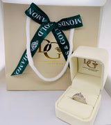 (SOFIA) Anillo (corona) con diamantes en oro blanco 10k - DGjoyeros