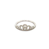 (SOFIA) Anillo (corona) con diamantes en oro blanco 10k - DGjoyeros