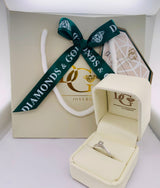 (SOFIA) Anillo de compromiso con diamantes en oro blanco 10k - DGjoyeros