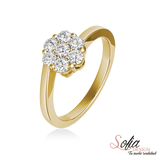 (SOFIA) Anillo (flor) con diamantes en oro amarillo 10k - DGjoyeros