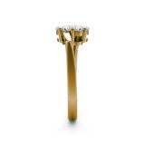 (SOFIA) Anillo (flor) con diamantes en oro amarillo 10k - DGjoyeros