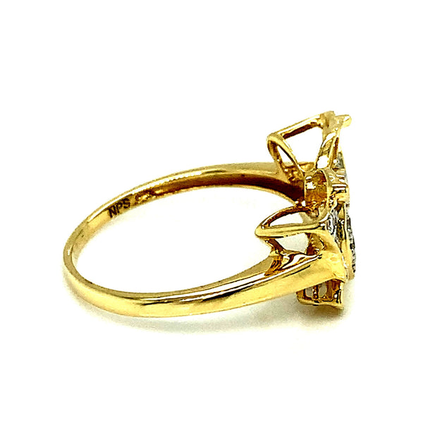 (SOFIA) Anillo (mariposa) con diamantes en oro amarillo 10k - DGjoyeros