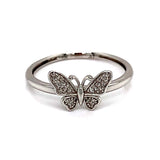 (SOFIA) Anillo (mariposa) con diamantes en oro blanco 10kt - DGjoyeros