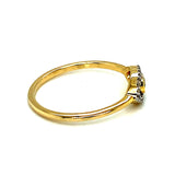 (SOFIA) Anillo (ojo) con diamantes en oro amarillo 10k - DGjoyeros