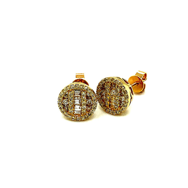 (SOFIA) Aretes con diamantes en oro amarillo 10k - DGjoyeros