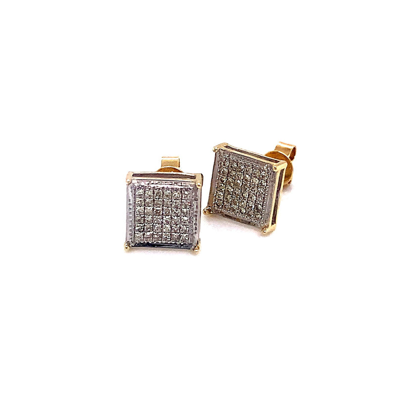 (SOFIA) Aretes con diamantes en oro amarillo 10k - DGjoyeros