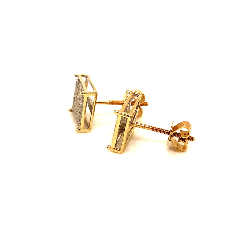 (SOFIA) Aretes con diamantes en oro amarillo 10k - DGjoyeros