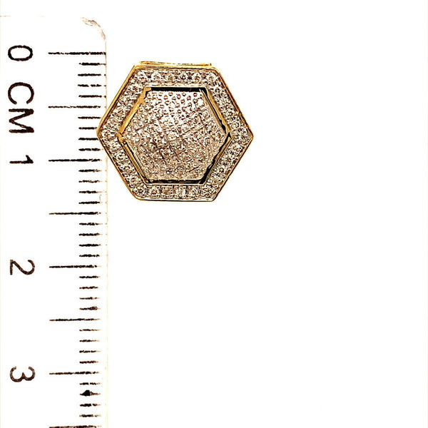 (SOFIA) Aretes con diamantes en oro amarillo 10kt - DGjoyeros
