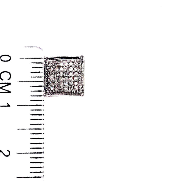 (SOFIA) Aretes con diamantes en oro blanco 10k - DGjoyeros