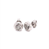 (SOFIA) Aretes con diamantes en oro blanco 10k - DGjoyeros