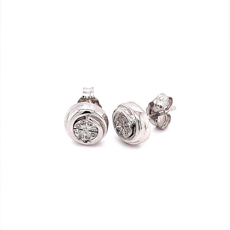 (SOFIA) Aretes con diamantes en oro blanco 10k - DGjoyeros