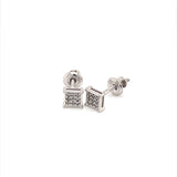(SOFIA) Aretes con diamantes en oro blanco 10k - DGjoyeros