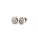 (SOFIA) Aretes con diamantes en oro blanco 10k - DGjoyeros