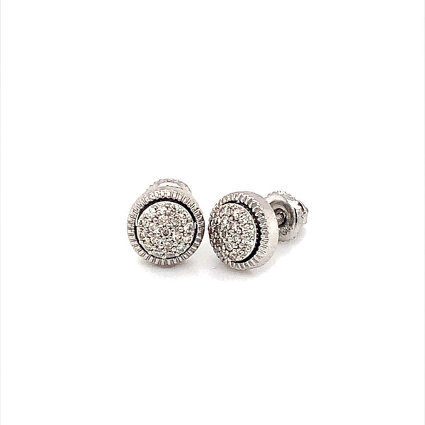 (SOFIA) Aretes con diamantes en oro blanco 10k - DGjoyeros