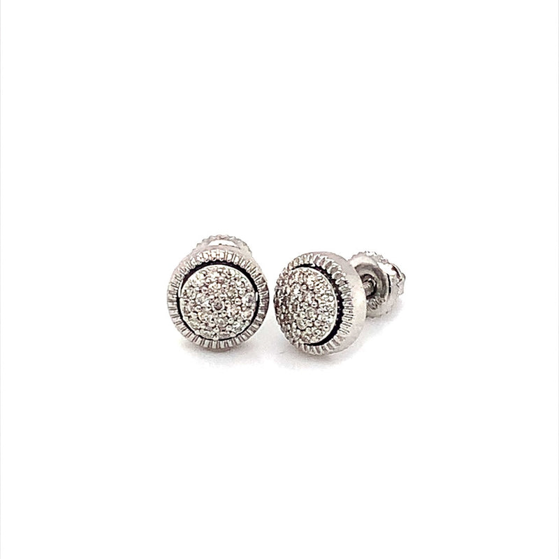 (SOFIA) Aretes con diamantes en oro blanco 10k - DGjoyeros