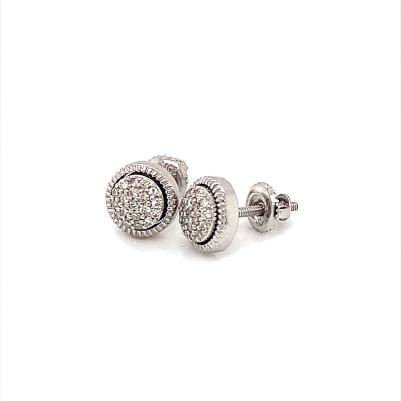 (SOFIA) Aretes con diamantes en oro blanco 10k - DGjoyeros